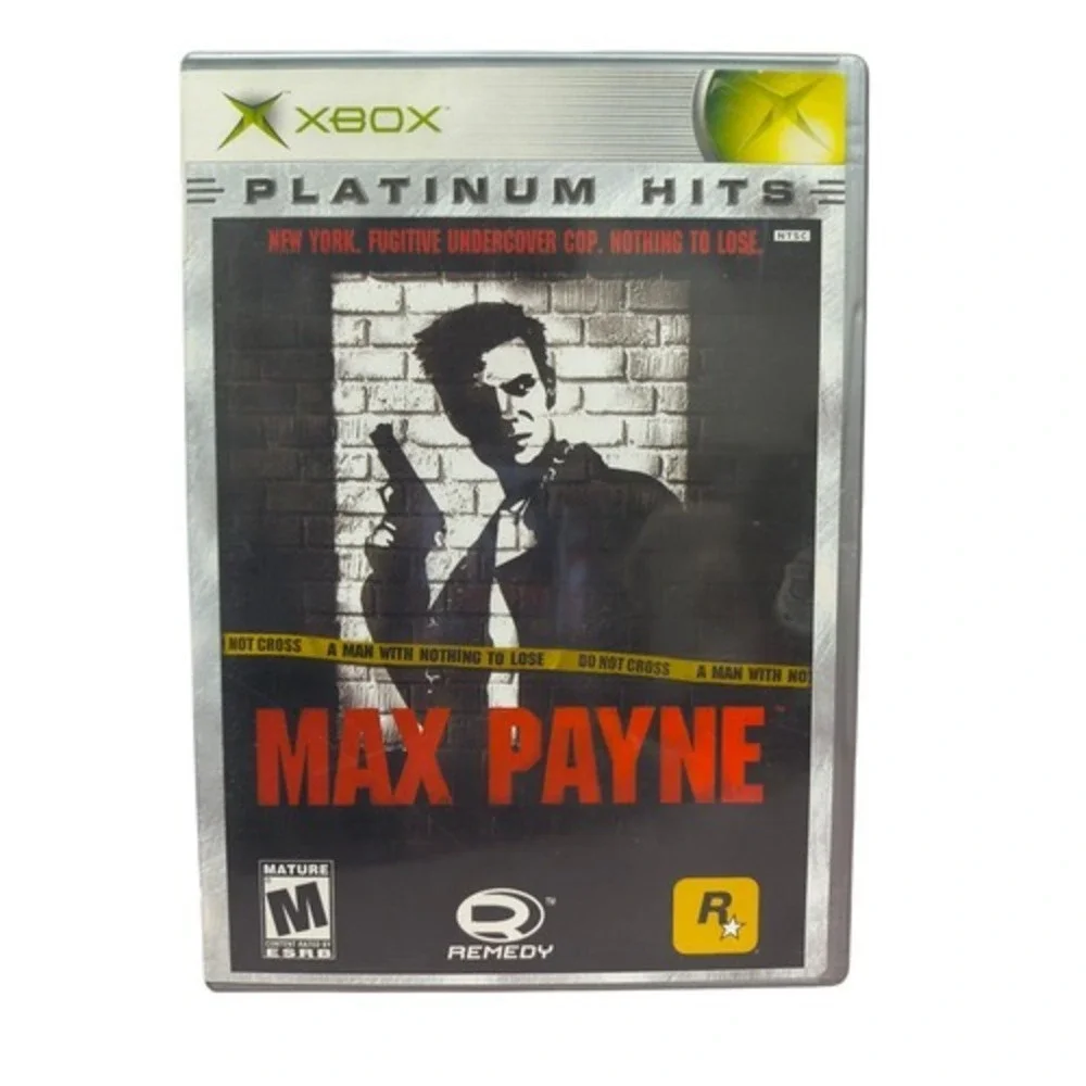 2001 Rockstar Microsoft Xbox Max Payne Platinum Hits CIB Complete